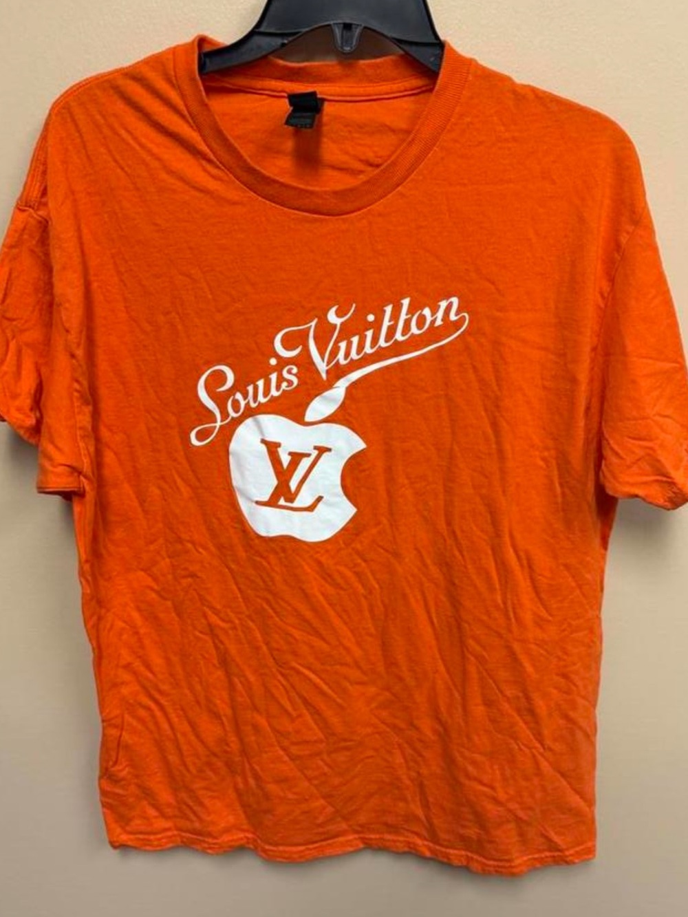 Orange Crewneck Logo Tee
